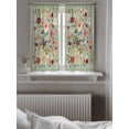 thumbnail image 5 of Sage Green Floral Tier Curtains 45 Inch Length,Sheer Curtains for Bedroom Living Room Window Spring Flowers Leaves Farmhouse Rod Pocket Drapes Kitchen Curtains Small Half Window 27.5"x45" 2 Panels, 5 of 6