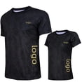 thumbnail image 2 of Camiseta de competición informal en blanco y negro con cuello redondo y manga corta de secado rápido para hombres y mujeres, con estampado de uniforme de equipo, 2 of 3