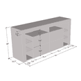 thumbnail image 4 of Minelli TV Stand for TVs up to 70", Modern High Gloss 61" Entertainment Center, TV Media Console with Storage Cabinets and LED Lights, 4 of 6