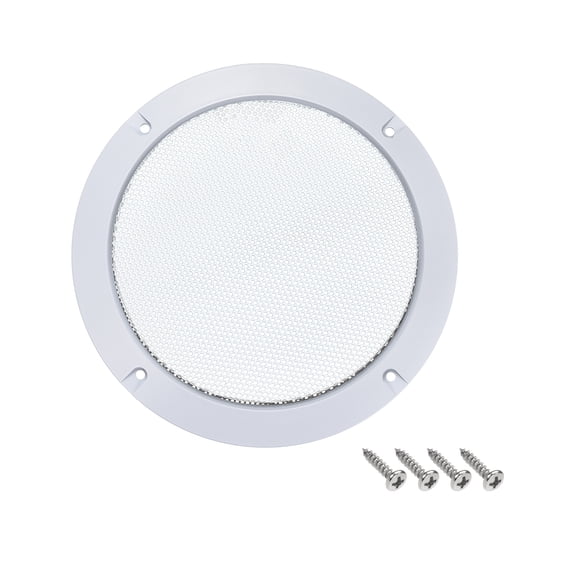 Uxcell 6.5" Mounting Hole Speaker Grill Mesh Decorative Circle Woofer Guard Protective Cover Audio Accessories White