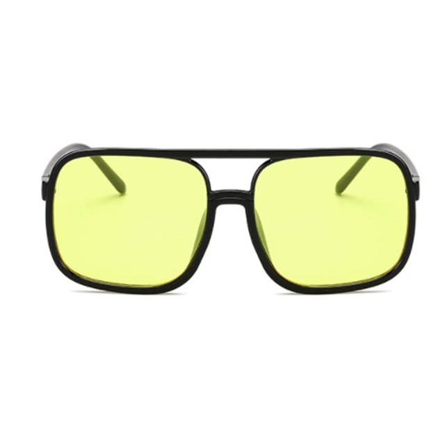 Sonducket Gafas ópticas Gafas con montura negra Protección de moda Accesorios de ropa de marco grande para protección de ojos Lentes Amarillo con borde negro