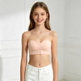 thumbnail image 2 of Miaoju Front Closure Bandeau Bra for Girls Comfortable Strapless Bra Wireless Tops Soft Breathable Bralette With Removable Straps Pads, 2 of 9