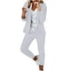 thumbnail image 2 of ICHUANYI Clearance Women's Long Sleeve Solid Suit Pants Casual Elegant Business Suit Sets(White, S) ICHUANYI WER2023080706140, 2 of 3