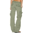 thumbnail image 3 of HomeGardon Parachute Pants for Women with Pockets, Y2k Cargo Sports Pants Women Baggy Drawstring High Rise Straight Leg Baggy Pants Jogger Sweatpants,Green XXXL, 3 of 6