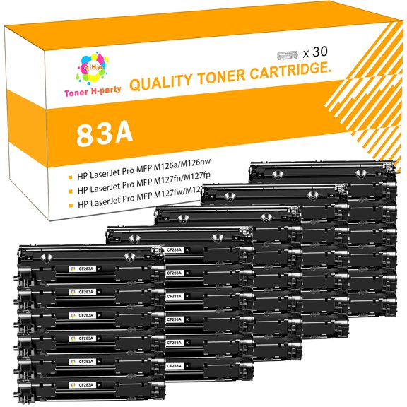 Toner H-Party Compatible Toner Cartridge for HP 83A CF283A 83X CF283X for Pro M201dw M201n M201 M125 M125nw M127fn M127fw M225dn M225dw Printer (30 Black, High-Yield)