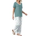 thumbnail image 2 of MINTREUS Womens Pajamas Sets 2 Piece Short Sleeve Lounge Set Printed Loose Pants Pj Sets, S-2XL, 2 of 7