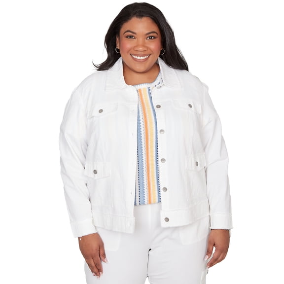 Alfred Dunner Womens Plus-Size Patch Pocket Collared Jacket
