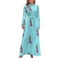 thumbnail image 2 of Libélula de neón - Vestido largo turquesa ropa de mujer vestidos de verano vestidos de moda para mujer, 2 of 5