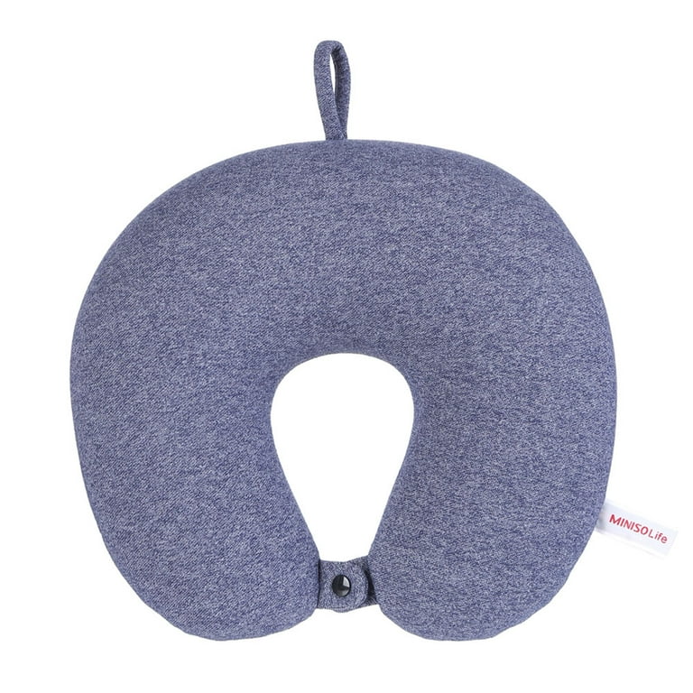 MINISO Elegant U Shaped Neck Pillow Travel Pillow for Airplane Travelling Napping Resting Blue Walmart