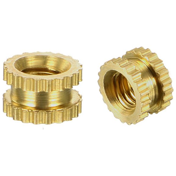 M3 x 3mm(L) x 5mm(OD) Brass Knurled Threaded Insert Embedment Nuts 50 Pcs