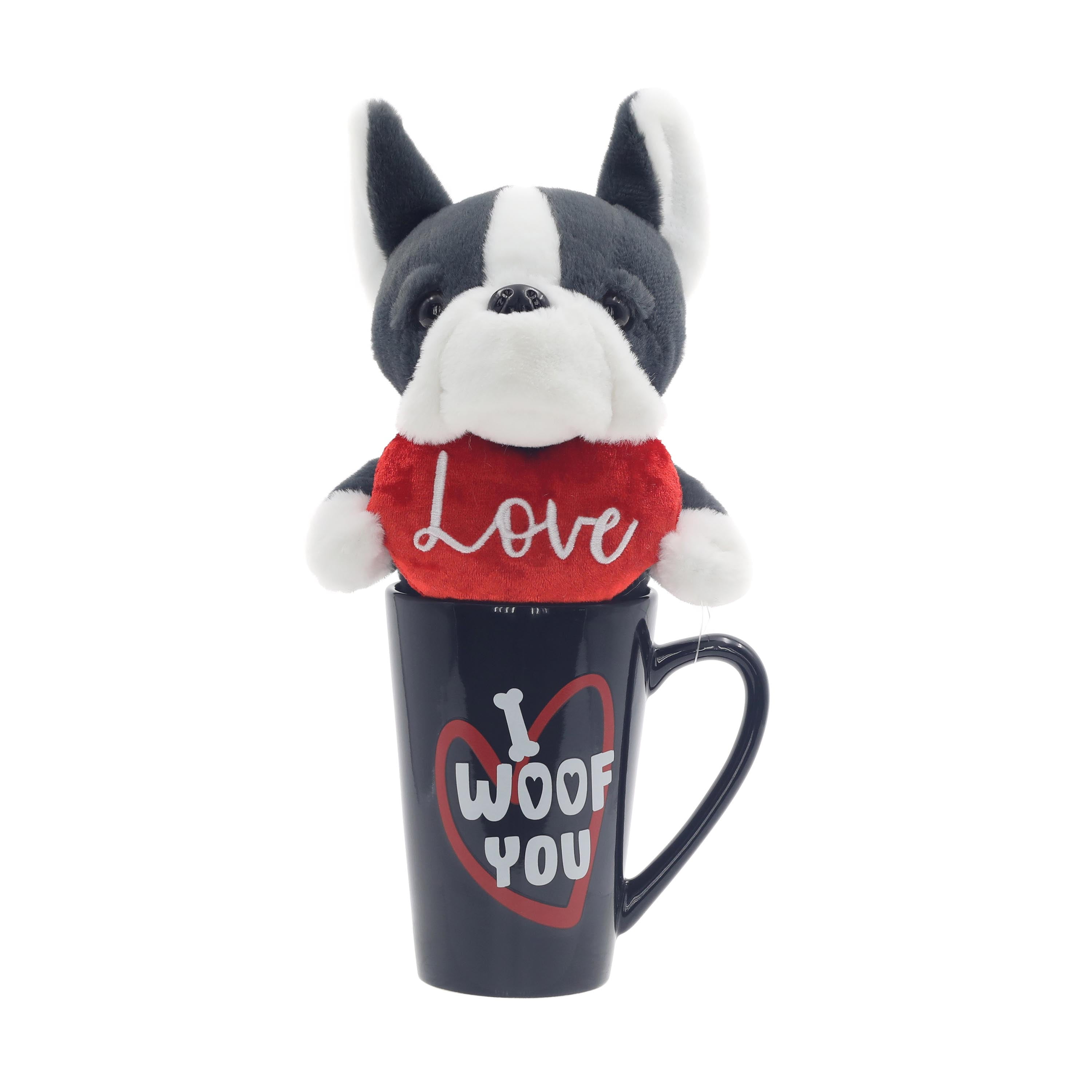 Bulldog Plush and Valentine Mug Two-Piece Set, Way to Celebrate