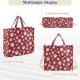 thumbnail image 6 of FORMRS Womens Corduroy Tote Bag Crossbody Shoulder Purse Handbag with Detachable Strap, Red Cartoon Paws Pattern, 6 of 7
