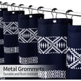 thumbnail image 3 of Navy Boho Shower Curtain Set, Farmhouse Tassel Shower Curtain, Navy Blue Abstract Fabric Standard Shower Curtain, Blue Modern Cloth Shower Curtain for Bathroom Decor, 72 x 72, 3 of 6