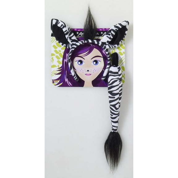 Zebra With Tail Halloween Costume Kit