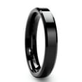 thumbnail image 5 of 4mm Silver/Black Thin Band AAA Rings Men Women's Stainless Steel Engagement Ring, 5 of 8