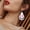 C, variant on White Leather Baseball Theme Earrings Sparkling Pink Round Love Drops Baseball Earrings Border