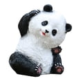 thumbnail image 1 of Escultura de panda, estatua de jardín, decoración de patio, paisaje realista, estatua de panda, figura de oso panda para terraza, balcón, césped inter Sentado 30x28x38cm, 1 of 7