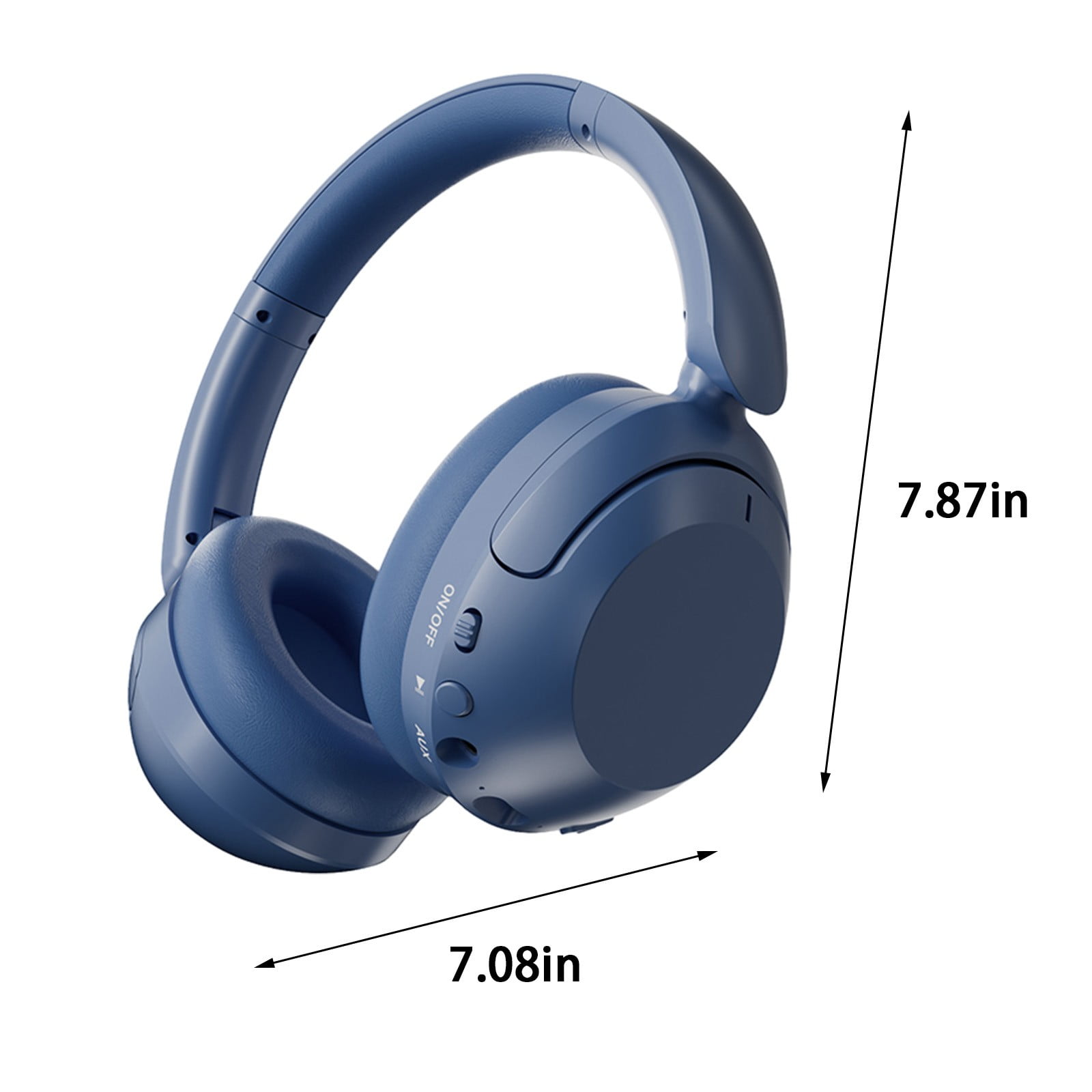 Wireless Headsets with Microphone, 45+ Playtime PC Bluetooth Headset and Multipoint Connect to Laptop Computer and Mobile, Wired or Wireless Headphones (1 Pack),Blue