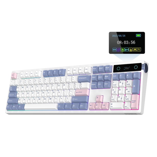 Teclado mecánico EPOMAKER TH108 PRO inalámbrico RGB con pantalla