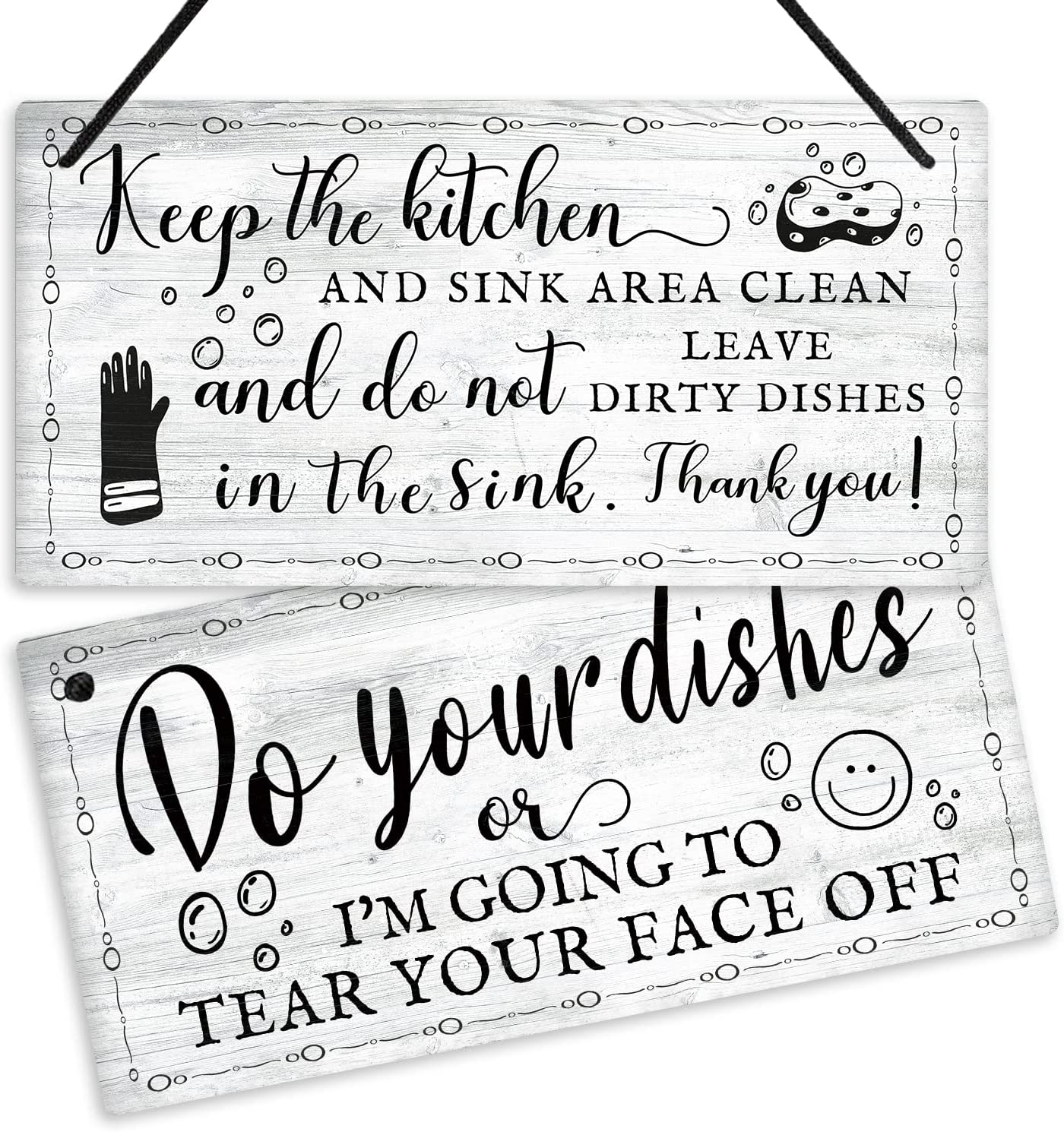 Reduced！Kitchen Sign, Do Not Leave Dirty Dishes In The Sink, Reversible