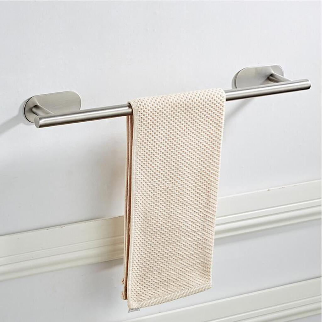 1 Stainless Steel Brushed Towel Bar, Towel Rod, Wall Mounted Towel Rail Holder for Bathroom ...