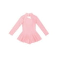 thumbnail image 4 of TSSOE Kids Girls Ballet Dance Gymnastics Unitard Leotard Long Sleeves Keyhole Back Ice Roller Skating Dress Pearl Pink 14, 4 of 6