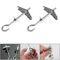 thumbnail image 4 of Yannee Swag Hook Kit, Silver Ceiling Hooks for Hanging Plants, Pack of 2 Stainless Steel Hooks for Plant Baskets, Wall Mount Lanterns Clothes Hanger Flower Plant Pots Holder for Hanging Bird Feeder, 4 of 11