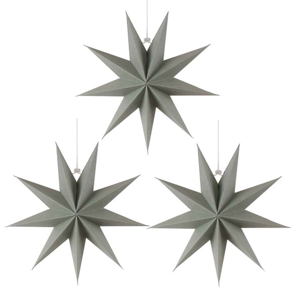 3pcs 30cm 9 Prong Birthday Party Christmas Decoration Nine-pointed Paper Star