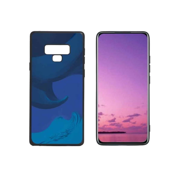 Compatible with Samsung Galaxy Note 9 Phone Case, Blue-Wave-Aesthetic-Artwork-97 Case Silicone Protective for Teen Girl Boy Case for Samsung Galaxy Note 9