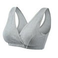 thumbnail image 2 of CFLVAEK Womens Cotton Nursing Sleep Bra Wirefree Maternity Bras Vest Type Bralette for Pregnancy Full Coverage Bras for Large Bust Gray XL, 2 of 3