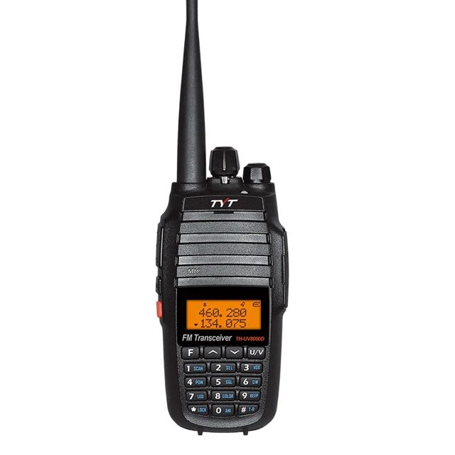 TYT UV 8000D Walkie-Talkie Portátil al Aire Libre de Largo Alcance | Doble Banda, Alta Potencia, con Pantalla, Manos Libres VOX y FM, Radio de Dos Vías