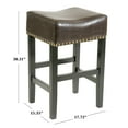 thumbnail image 5 of Noble House Logan Brown Backless Bonded Leather Bar Stool (Set of 2), 5 of 5