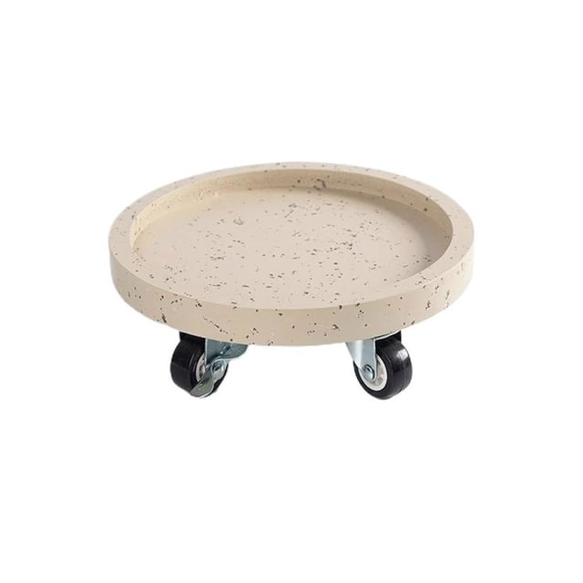 Palet redondo for plantas con bandejas de goteo con ruedas, plato for mover macetas de resina sintética