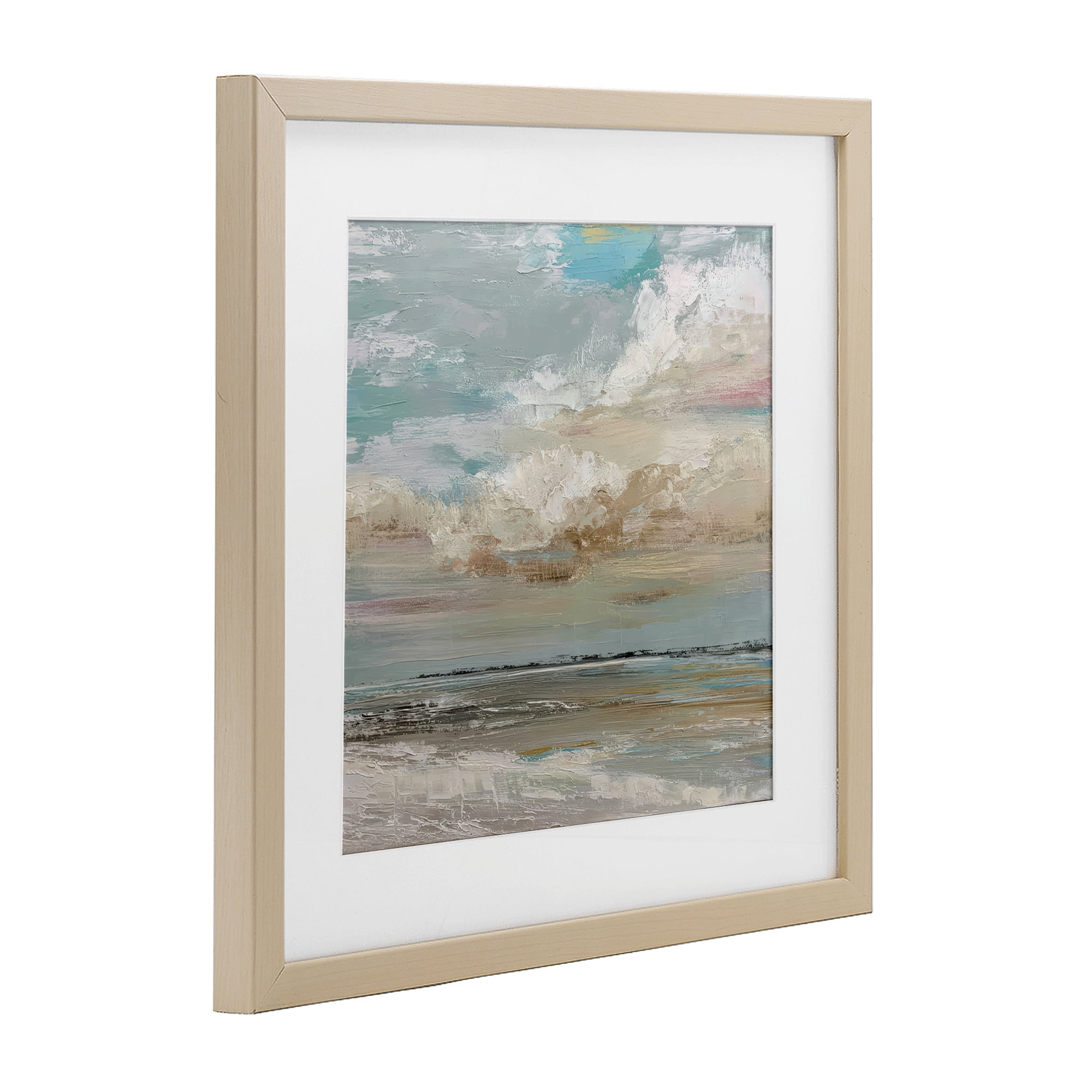 Stupell Industries Cloudy Beach Brushstrokes Birch Framed Print Under Glass, design by Kim Curinga