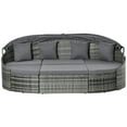thumbnail image 2 of Topcobe Rattan Daybed Sectional, Gray with Ottoman, Outdoor Wicker Sofa Set for Patio, Garden, Porch, Modern Home Decor, 2 of 11