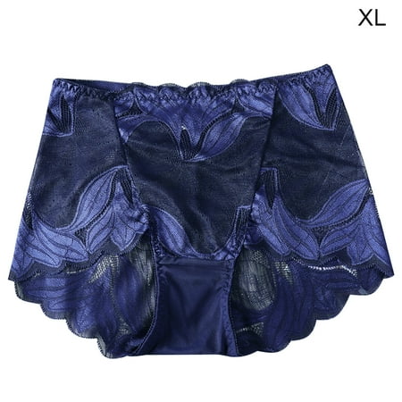 

ELENXS Panties Women Hollow Lace Mid-waist Breathable Briefs Underwear