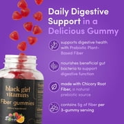Black Girl Vitamins - Fiber Gummies - Prebiotic for Gut Health & Bloat Relief - Supports Digestion, Regularity & Microbiome Balance - Vegan, Gluten-Free, Halal (Orange & Mixed Berry, 30 Day Supply)