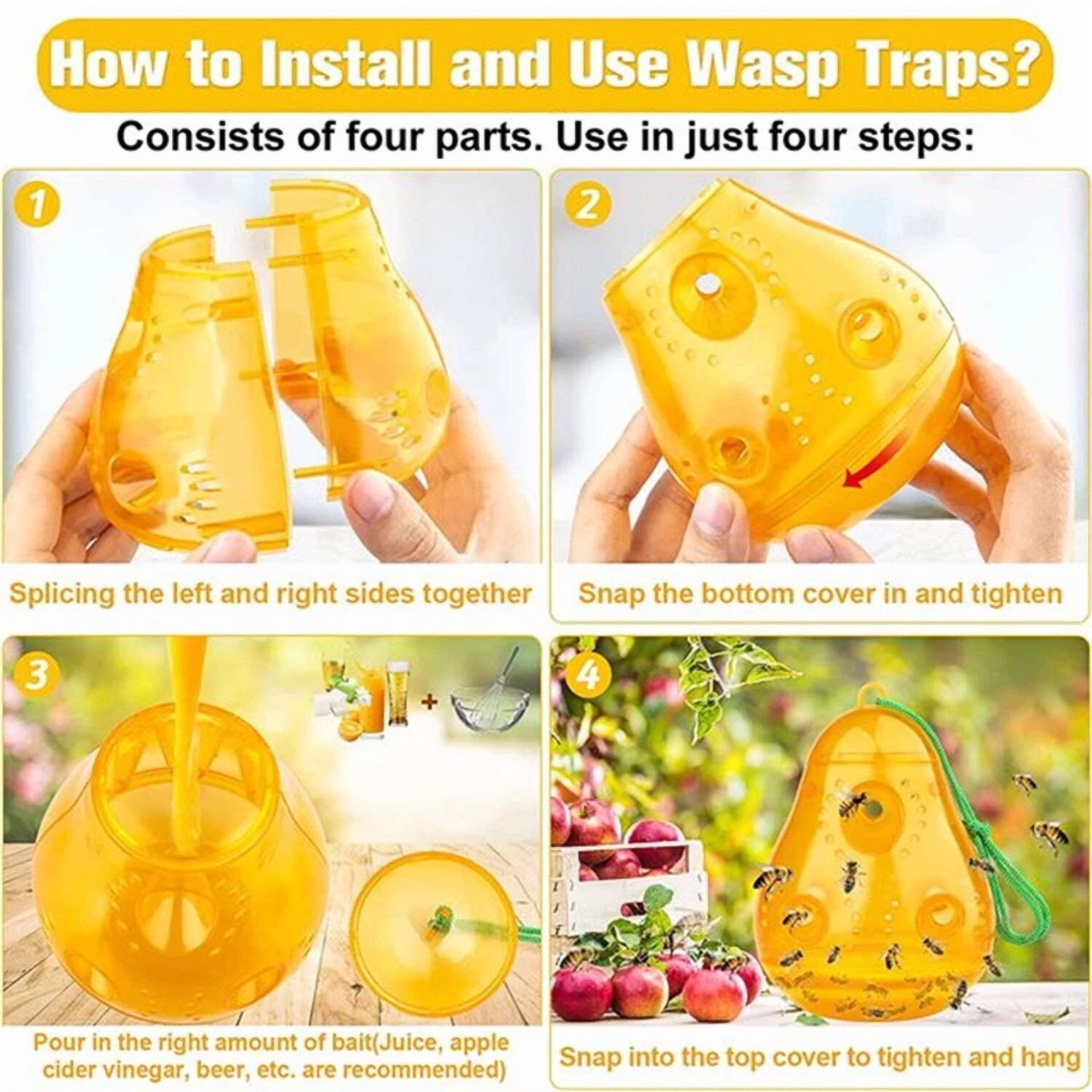 PURELY- Pear-Shaped Bee Trap - Garden, Orchard & Backyard Bee Control Tool