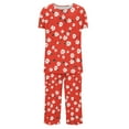 thumbnail image 5 of Jamicy Ensembles de Pyjamas pour Femmes Mode Décontractée Ample Imprimé Col Rond Boutonné Manches Courtes avec Pantalon Court Ensemble de Pyjamas pour Femmes, 5 of 5