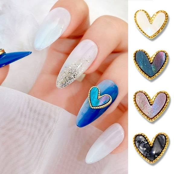 zhaomeidaxi 10Pcs/Set Luxury 3D Crooked Peach Nail Drill Rhinestones Love Heart Peach Rhinestones for Nails Art 3D Decoration Manicure DIY Decoration