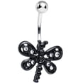 thumbnail image 1 of Clear Dark and Dreamy Dragonfly Belly Button Ring, 1 of 1