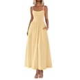 thumbnail image 1 of Vestido largo PRETTYGARDEN para mujer, fruncido, verano, playa 2025, 1 of 9