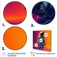 thumbnail image 3 of Designart "Astronaut in Pink and Orange Space I" Astronomy & Space Wall Art - Global Pink Space Bedroom Canvas Wall Art, 3 of 6