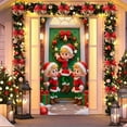 thumbnail image 6 of Horivan Christmas Door Curtain with Festive Elves Design Holiday Party Decor Polyester Fabric Hanging Background for Indoor Outdoor Celebration, 6 of 6
