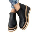thumbnail image 5 of Bottes de Cheville des Femmes de Couleur Unie Bout Rond Chaussures Compensées Chaussures Décontractées à la Mode, 5 of 5