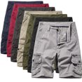 thumbnail image 3 of Pantalones cortos holgados e informales para hombre, de talla europea, con múltiples bolsillos y cinco puntos, de corte mediano, 3 of 4