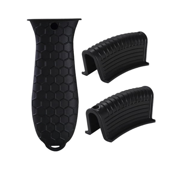 3pc Silicone Hot Handle Holders andPot Holders Cover Removable Rubber Hot Resistant Pot Holder Sleeves Lid Covers for Cast Iron Pots Metal Frying Pans Aluminum Cookware Handles