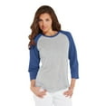 thumbnail image 2 of LAT Women Baseball Fine Jersey Three-Quarter Sleeve Tee Size up to 2XL, 2 of 2