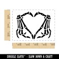 thumbnail image 2 of Skeleton Bone Hands Making Heart Rectangle Rubber Stamp Stamping Scrapbooking Crafting - Large 2.5in, 2 of 7