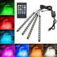 thumbnail image 2 of Haofy Tira de Luz Interior de Coche, 4 Piezas Tira LED Coche Exterior, Impermeable LED Iluminación Interior del Coche, 48 Lámparas de Luz de Neón Música Activada, Kit de Auto Decoración 12V Multicolor Khall LS-CL-5V-USB, 2 of 5